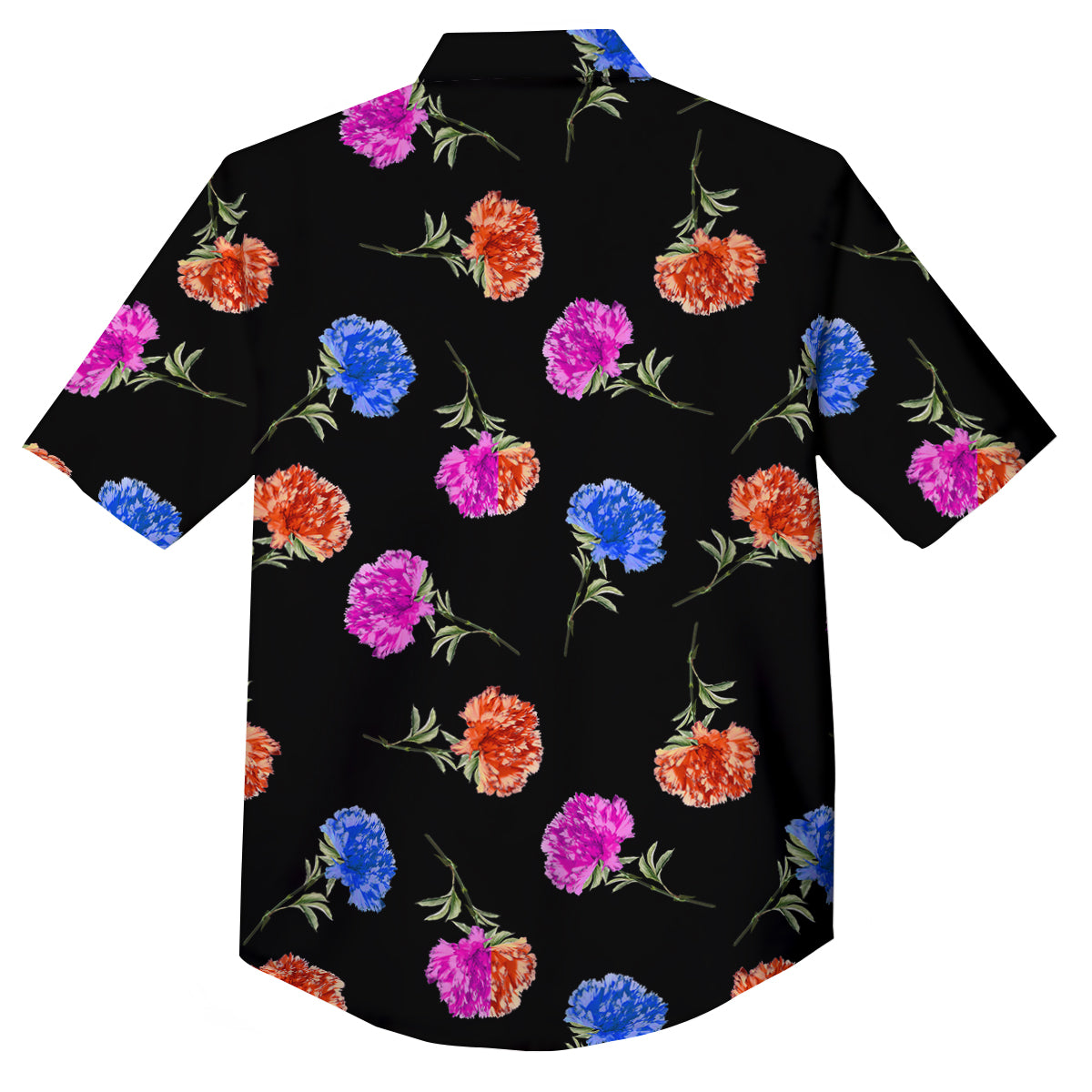 Carnation Watercolor Print Pattern Button Up Shirt-grizzshop