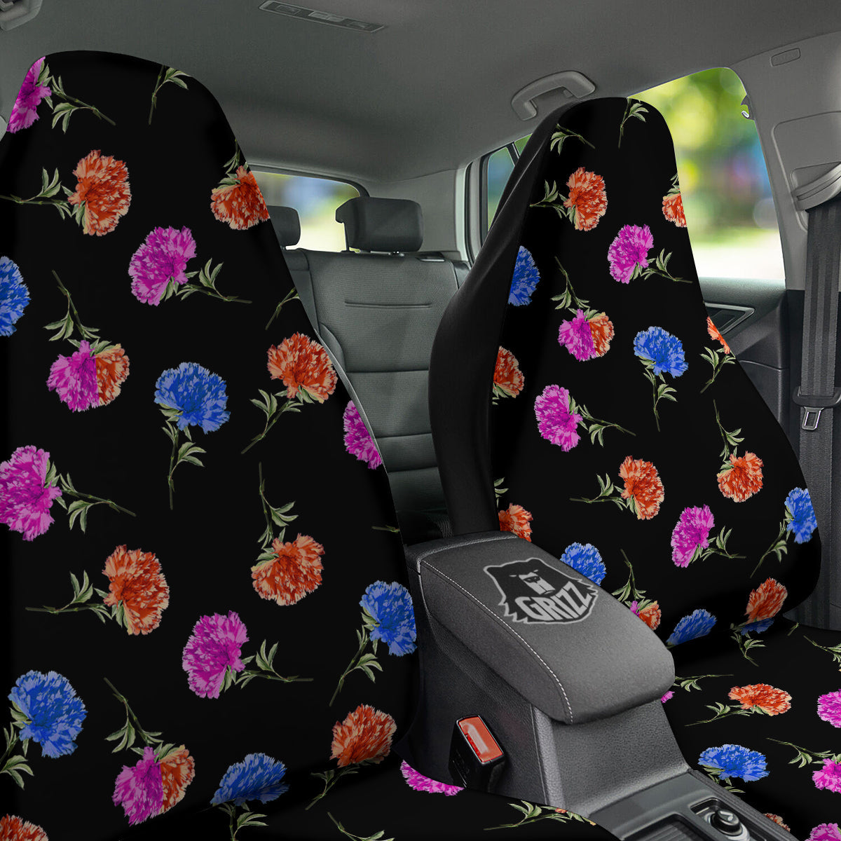 Carnation Watercolor Print Pattern Car Seat Covers-grizzshop