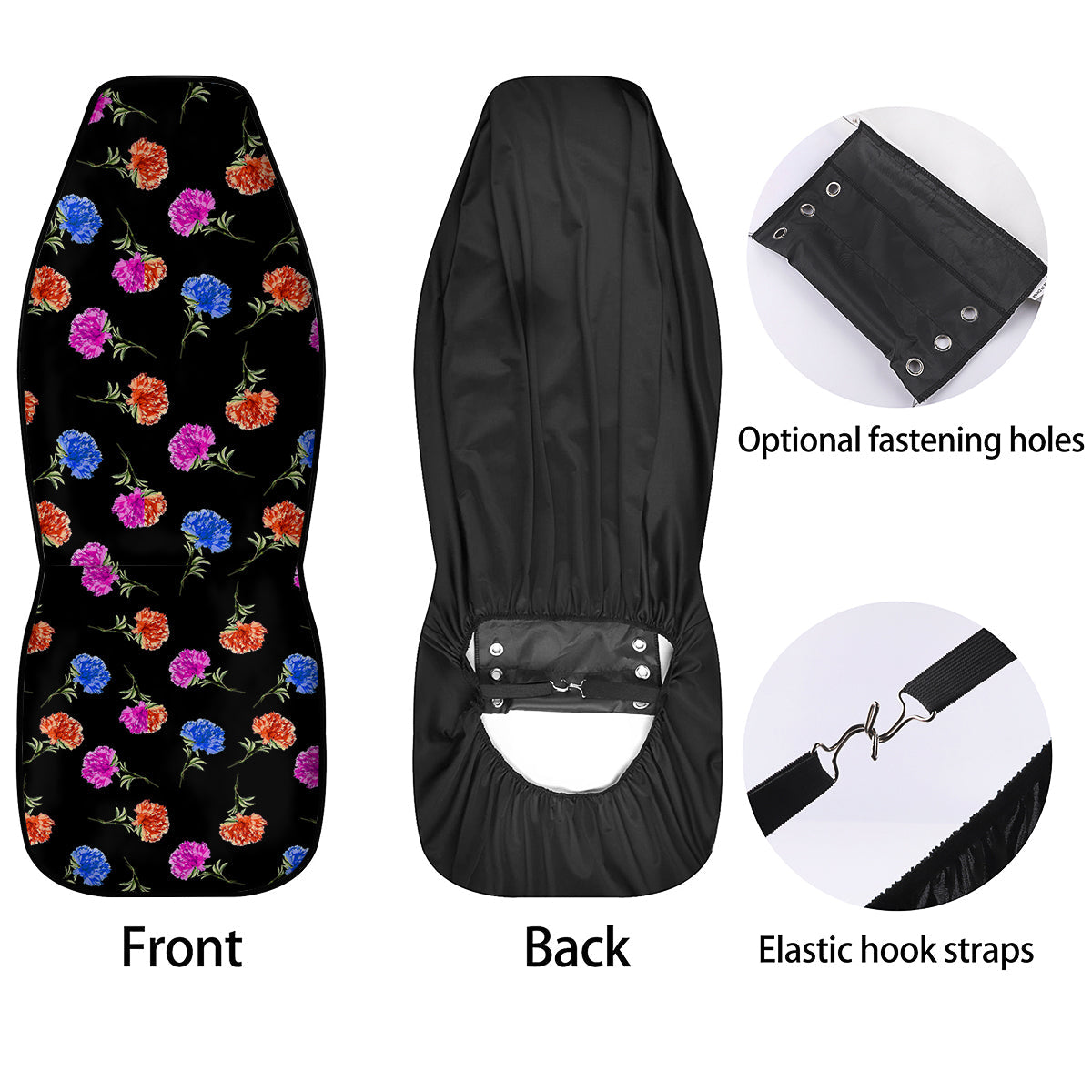 Carnation Watercolor Print Pattern Car Seat Covers-grizzshop