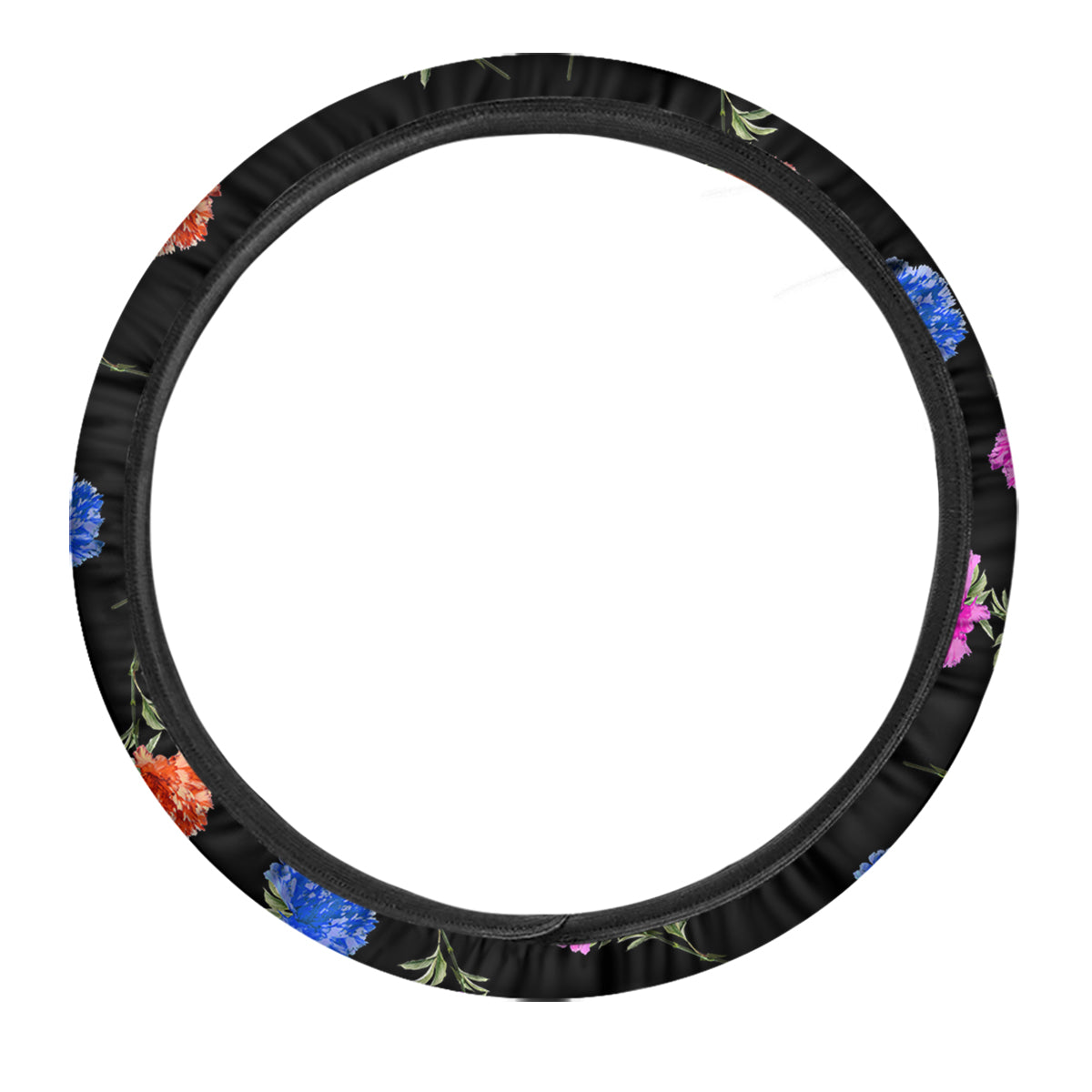 Carnation Watercolor Print Pattern Car Steering Wheel Cover-grizzshop