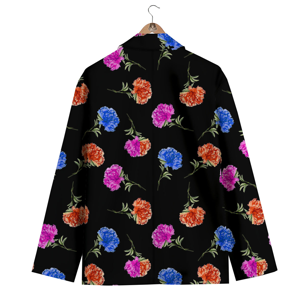 Carnation Watercolor Print Pattern Men's Blazer-grizzshop