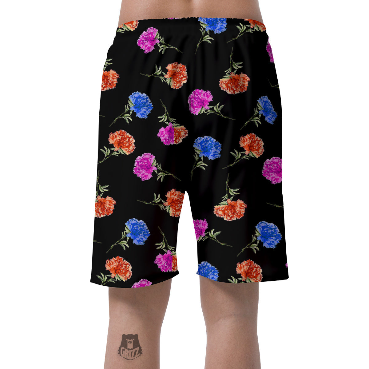 Carnation Watercolor Print Pattern Men's Shorts-grizzshop