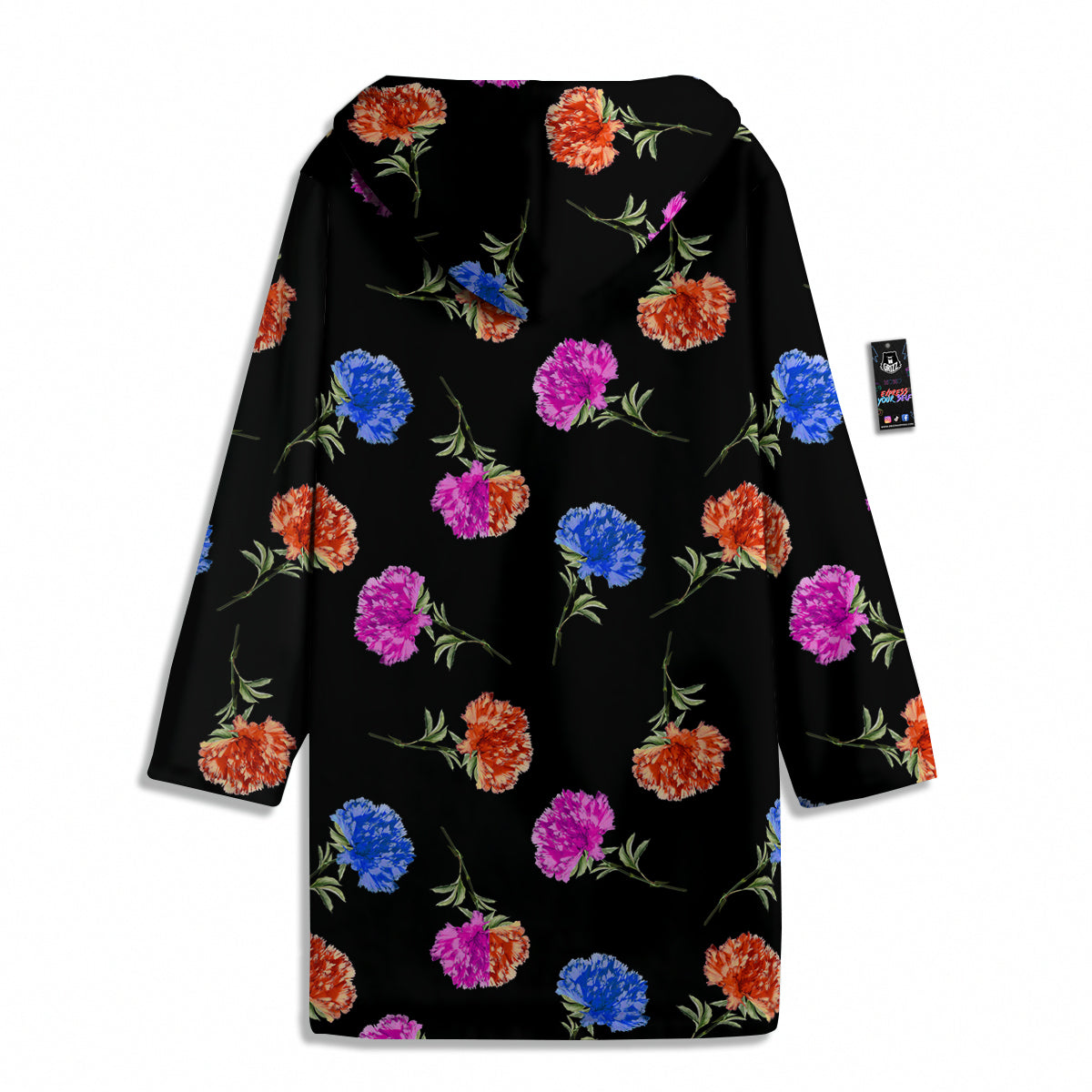 Carnation Watercolor Print Pattern Men's Windbreaker Jacket-grizzshop