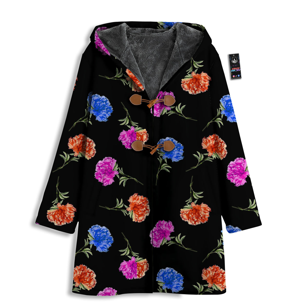 Carnation Watercolor Print Pattern Men's Windbreaker Jacket-grizzshop