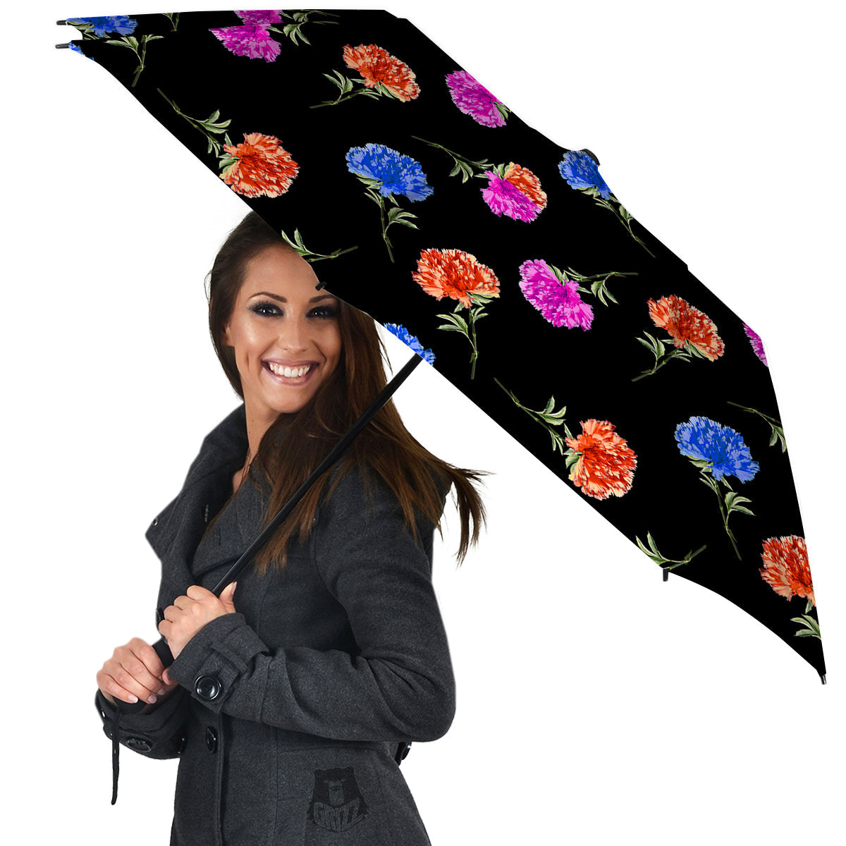 Carnation Watercolor Print Pattern Umbrella-grizzshop