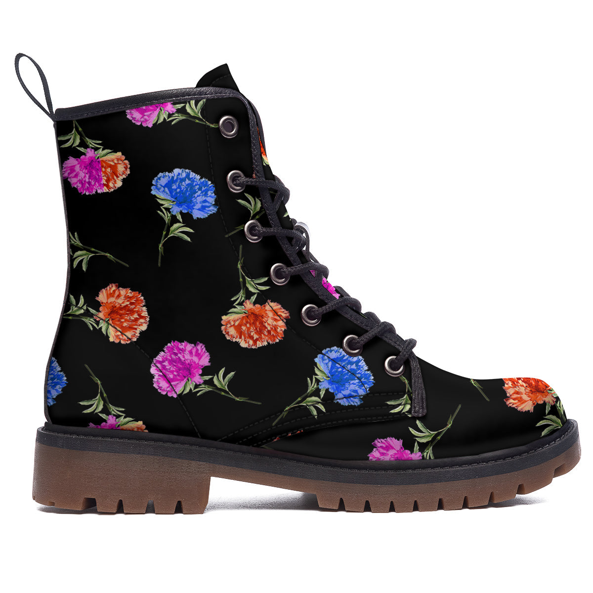 Carnation Watercolor Print Pattern Work Boots-grizzshop
