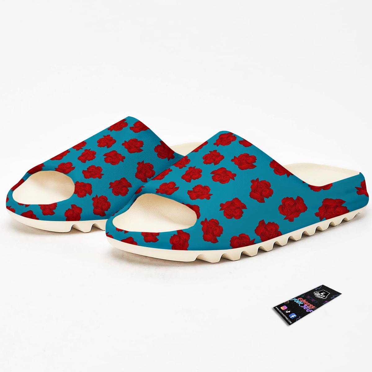 Carnation Blue And Red Print Pattern Sandals-grizzshop