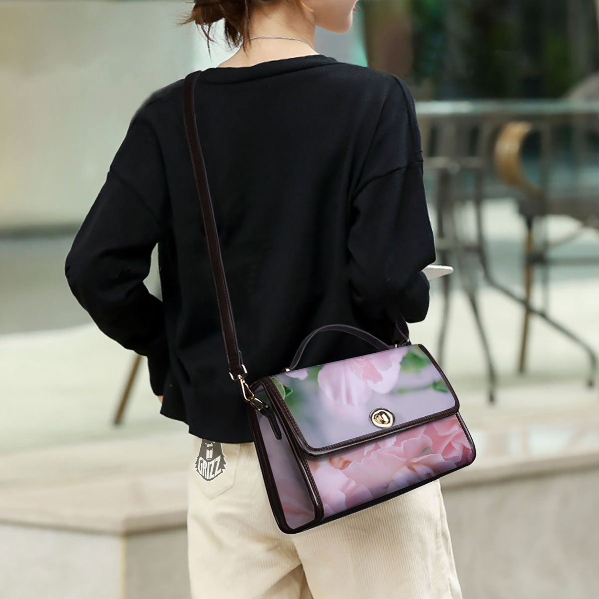 Carnation Flower Pink Print Women's Satchel Bag