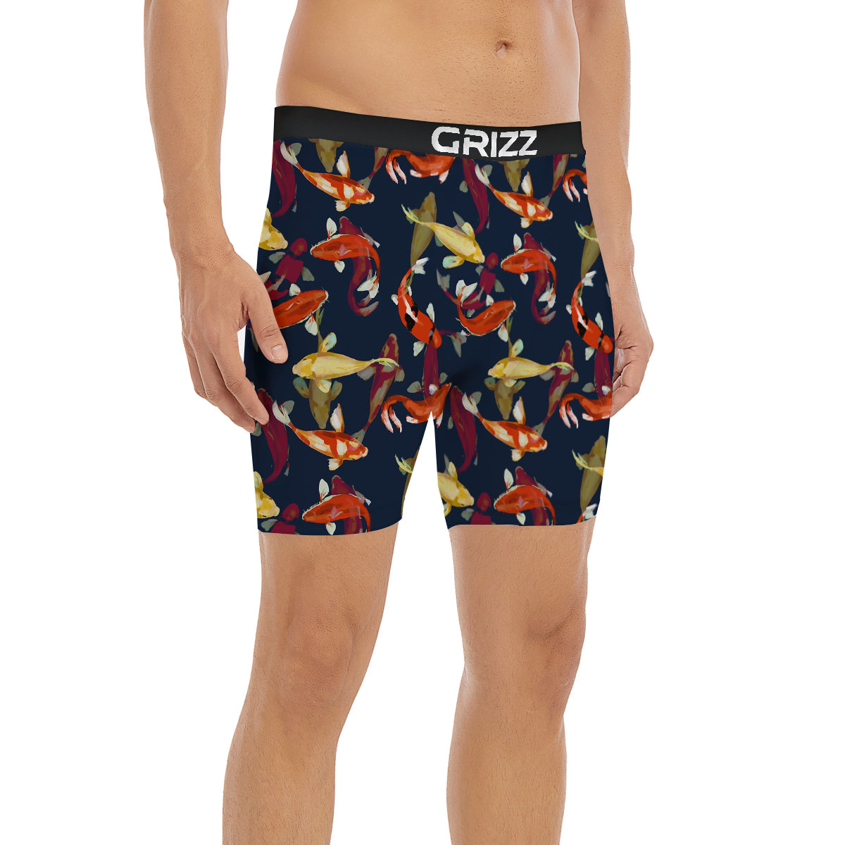Carp Fish Koi Watercolor Print Pattern Boxer Briefs-grizzshop