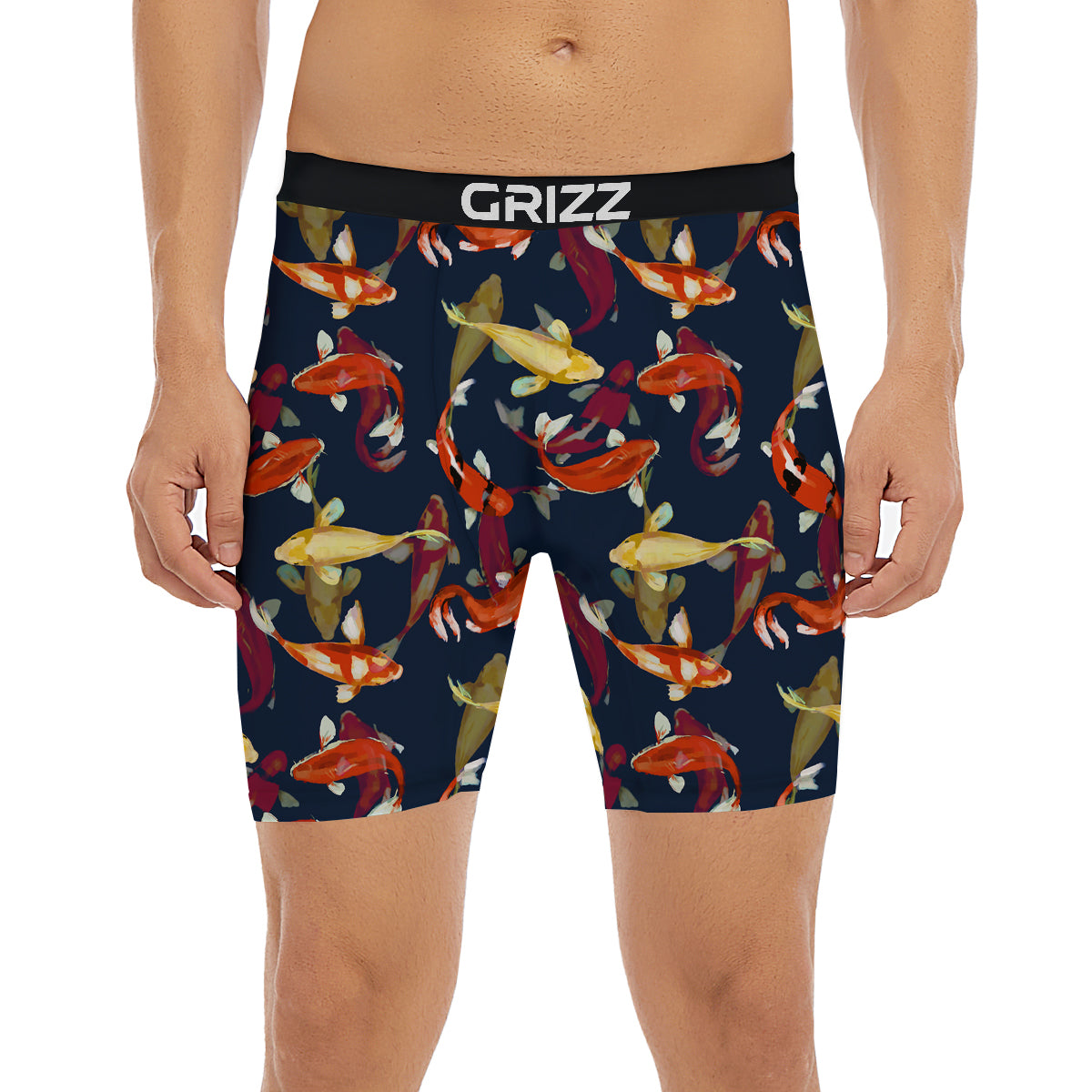 Carp Fish Koi Watercolor Print Pattern Boxer Briefs-grizzshop