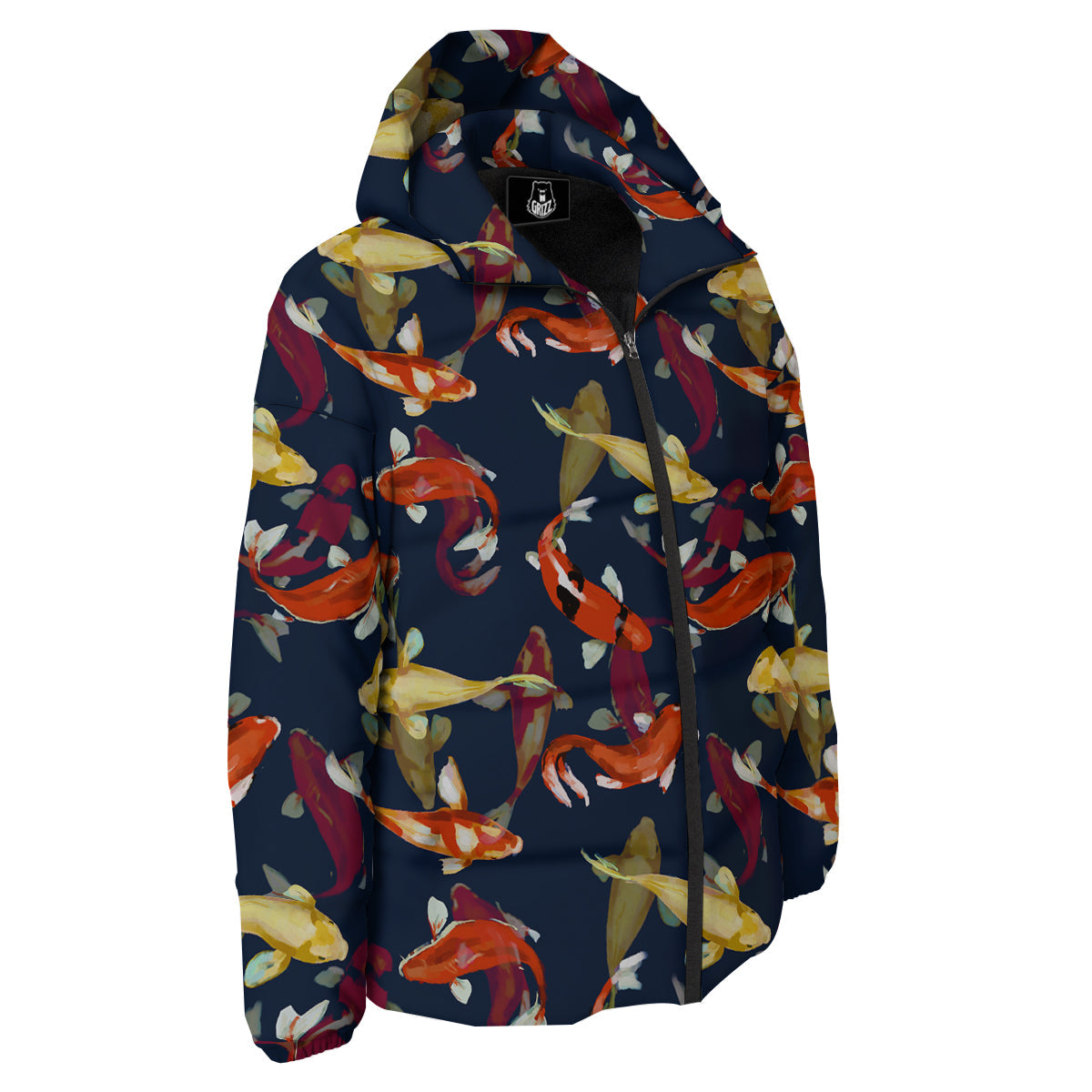 Carp Fish Koi Watercolor Print Pattern Down Jacket-grizzshop