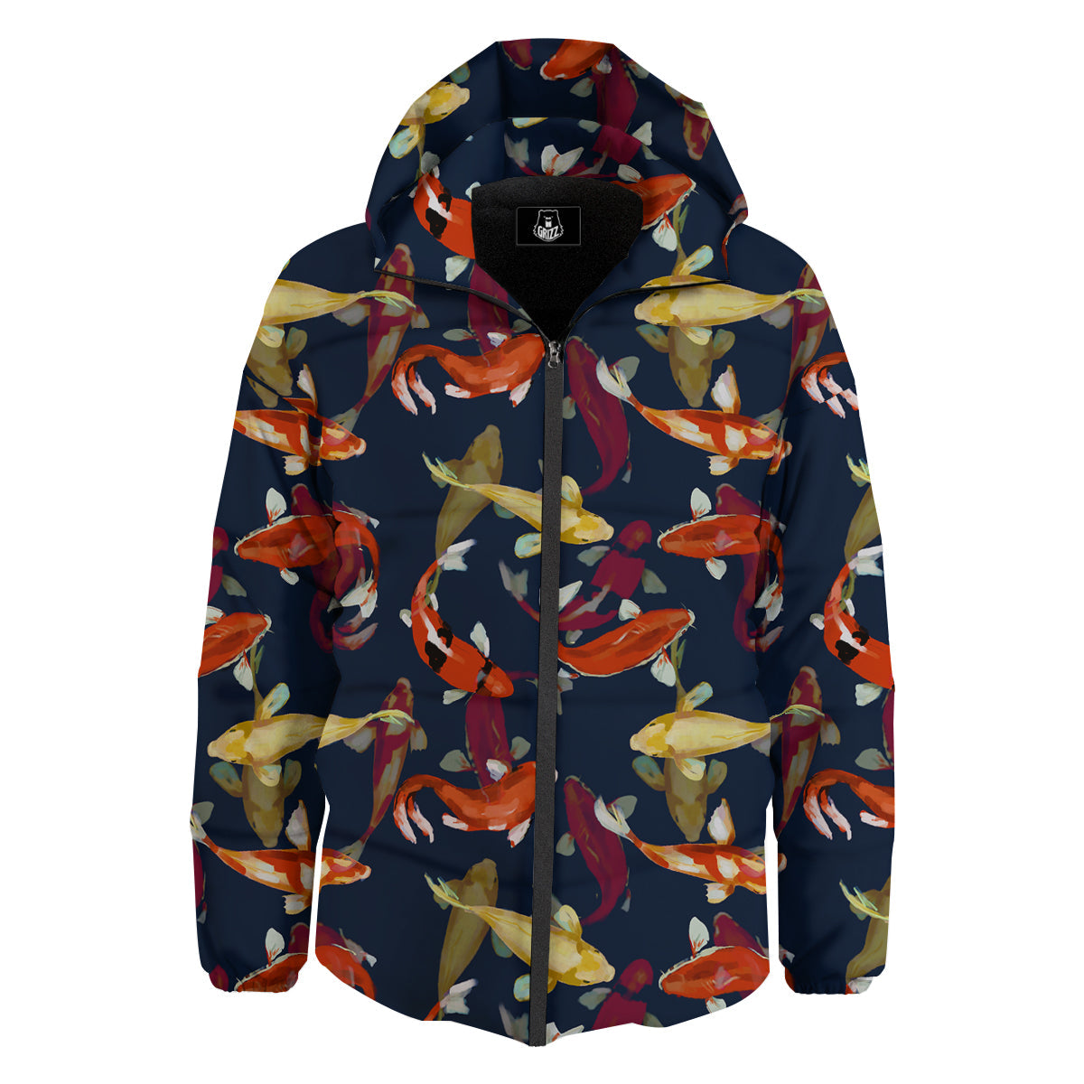 Carp Fish Koi Watercolor Print Pattern Down Jacket-grizzshop