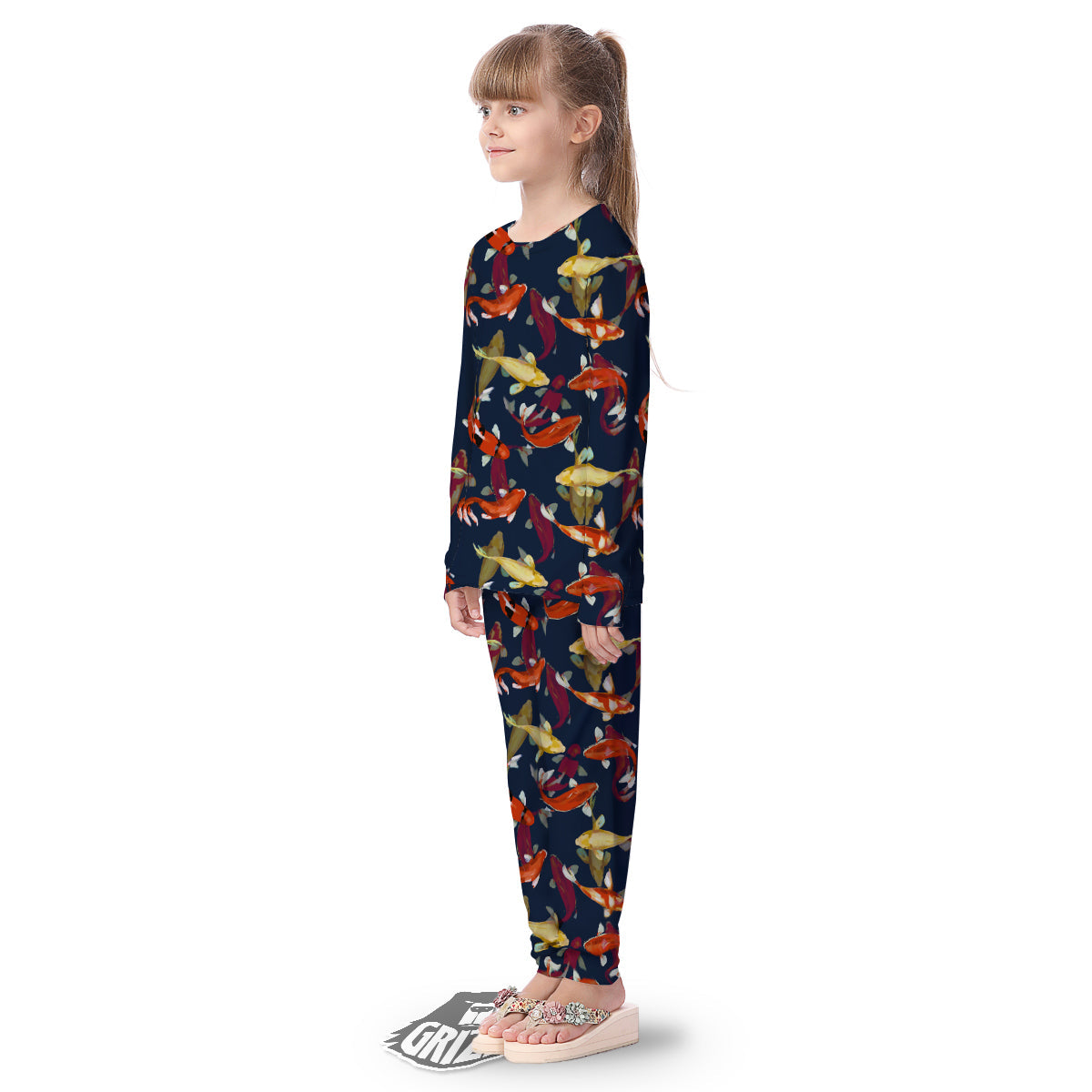 Carp Fish Koi Watercolor Print Pattern Kid's Pajamas-grizzshop