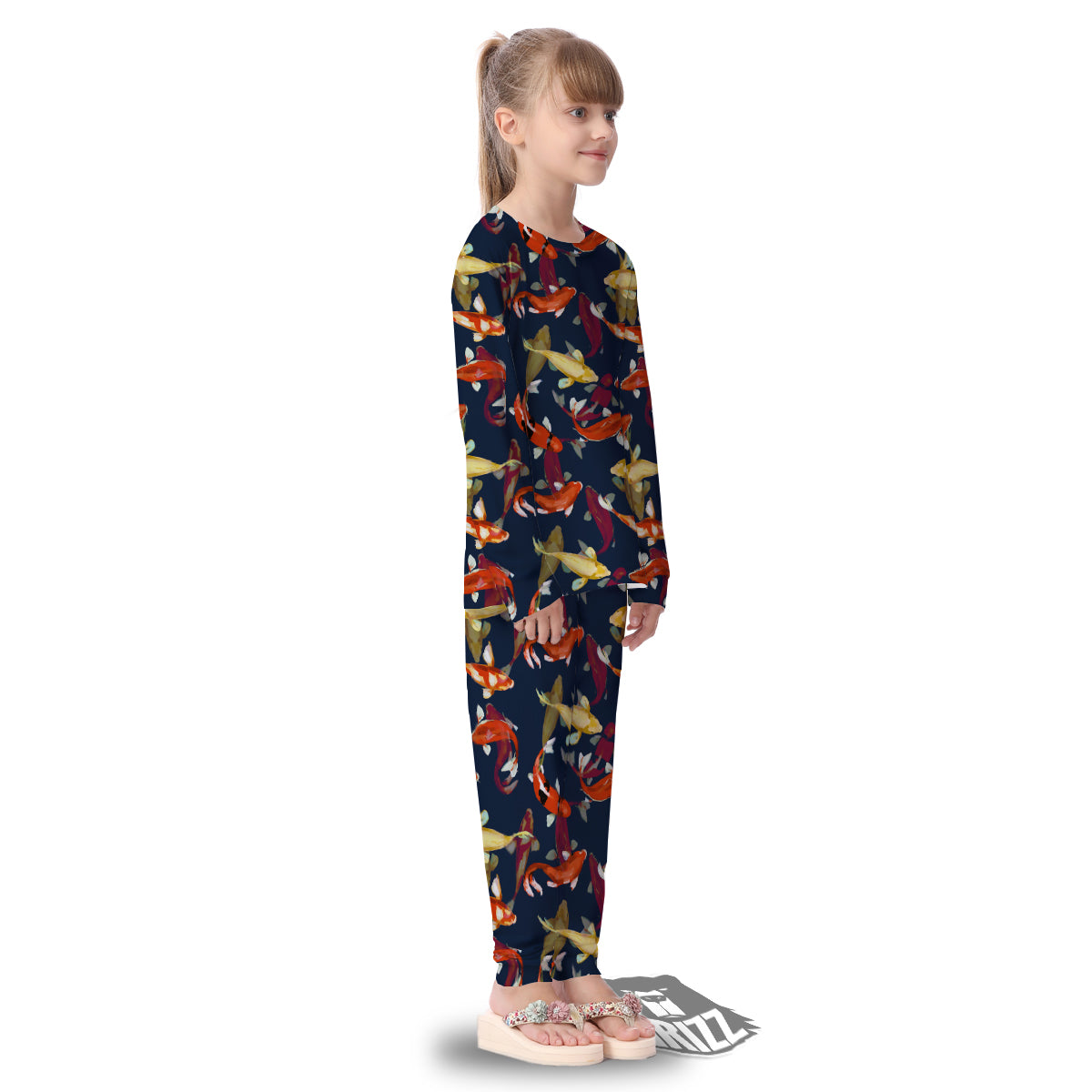 Carp Fish Koi Watercolor Print Pattern Kid's Pajamas-grizzshop