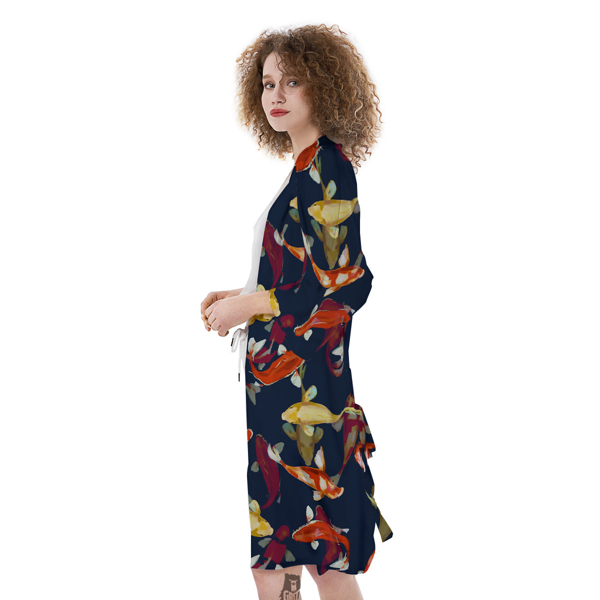 Carp Fish Koi Watercolor Print Pattern Kimono-grizzshop