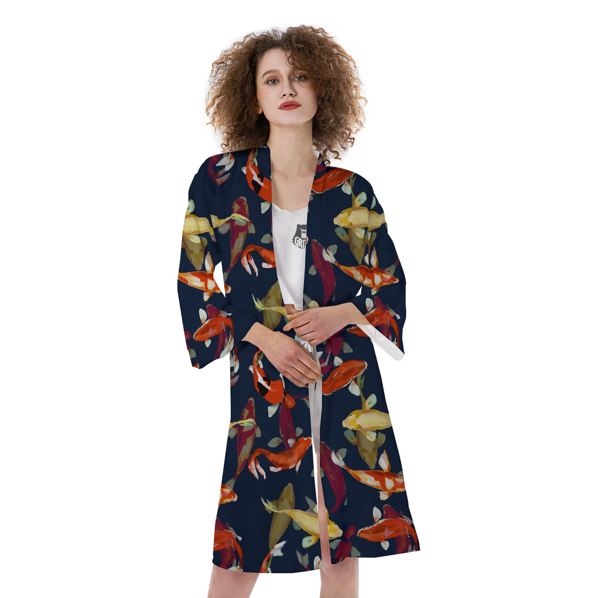 Carp Fish Koi Watercolor Print Pattern Kimono-grizzshop