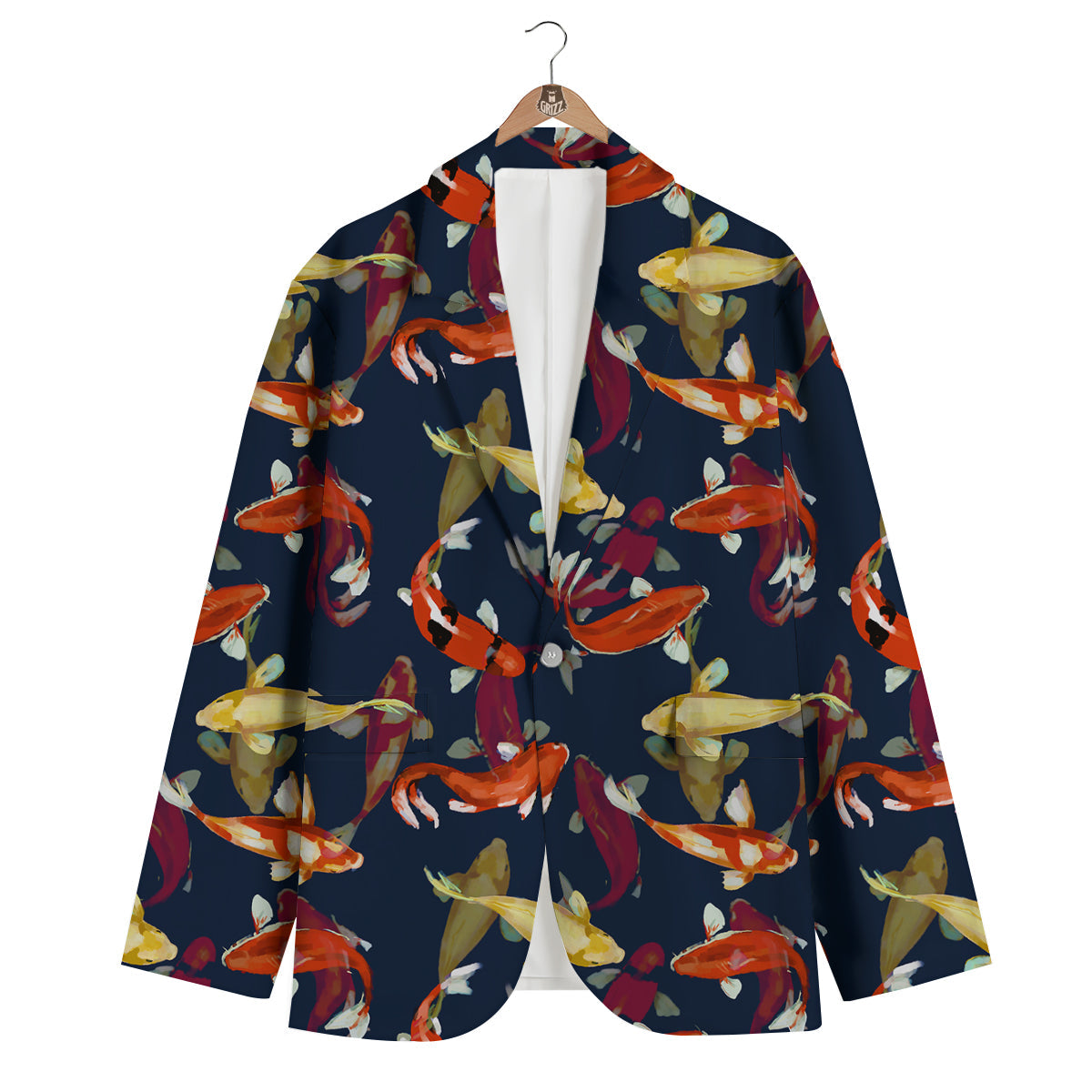 Carp Fish Koi Watercolor Print Pattern Men's Blazer-grizzshop