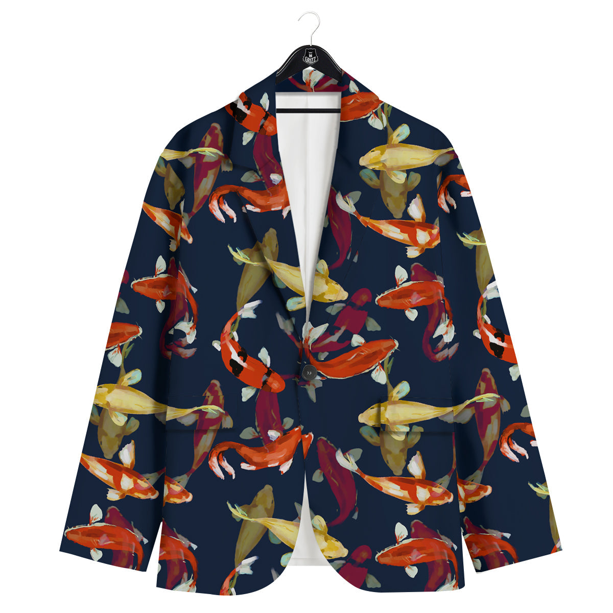Carp Fish Koi Watercolor Print Pattern Men's Sport Coat-grizzshop