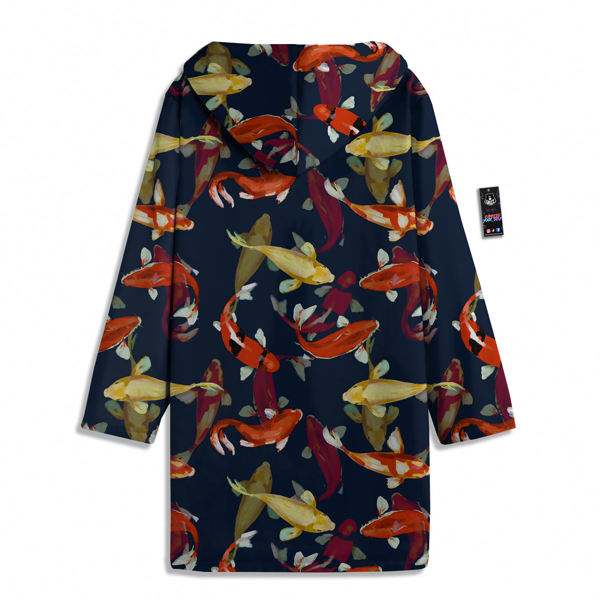 Carp Fish Koi Watercolor Print Pattern Men's Windbreaker Jacket-grizzshop