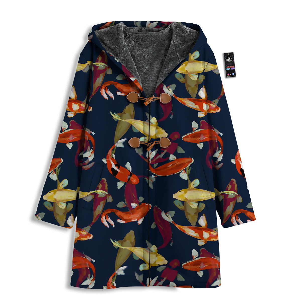 Carp Fish Koi Watercolor Print Pattern Men's Windbreaker Jacket-grizzshop