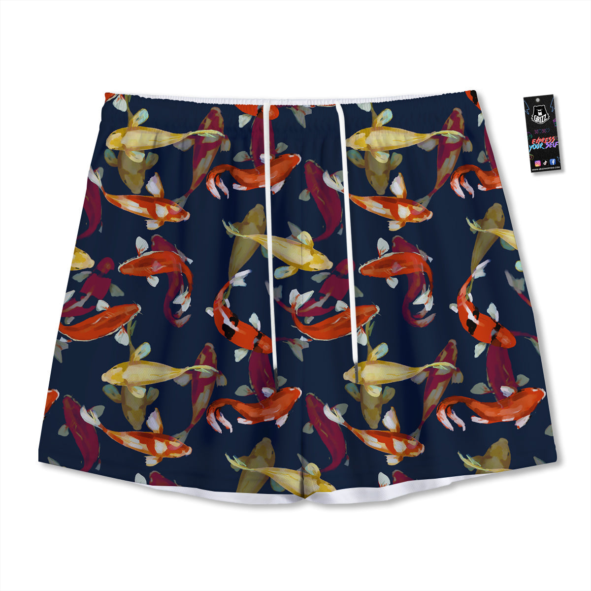 Carp Fish Koi Watercolor Print Pattern Mesh Shorts