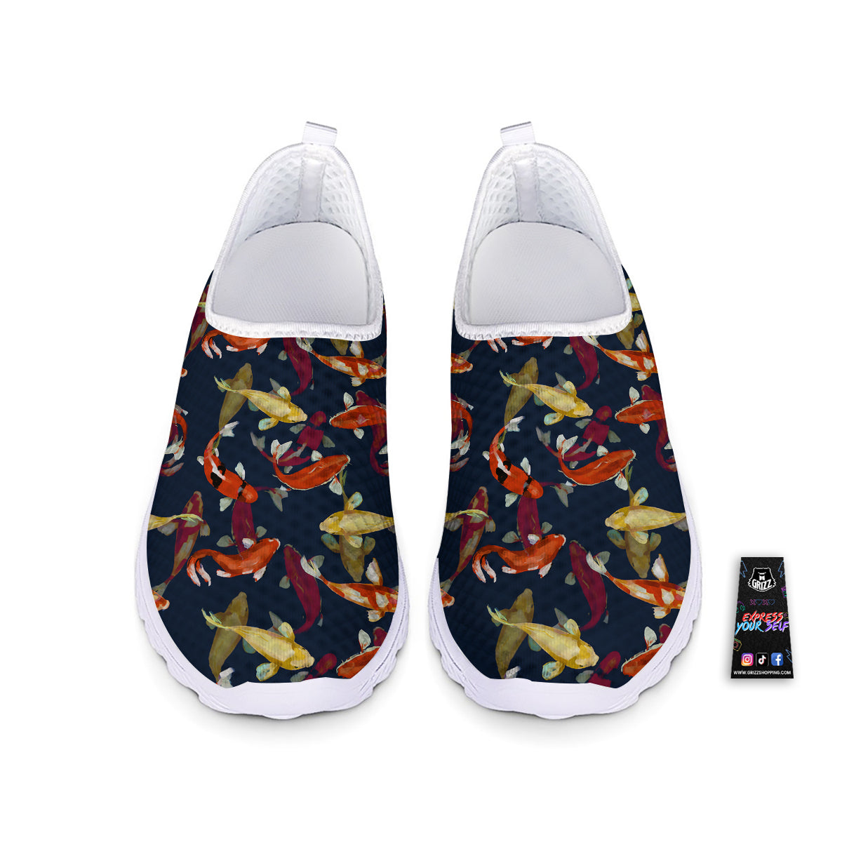 Carp Fish Koi Watercolor Print Pattern Nurse Shoes-grizzshop
