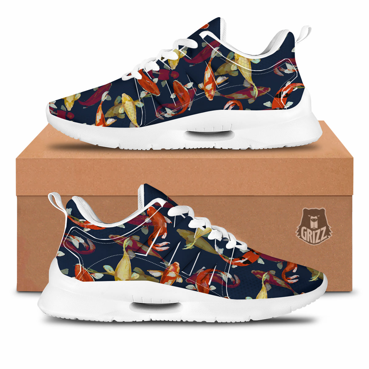 Carp Fish Koi Watercolor Print Pattern Tennis Shoes-grizzshop