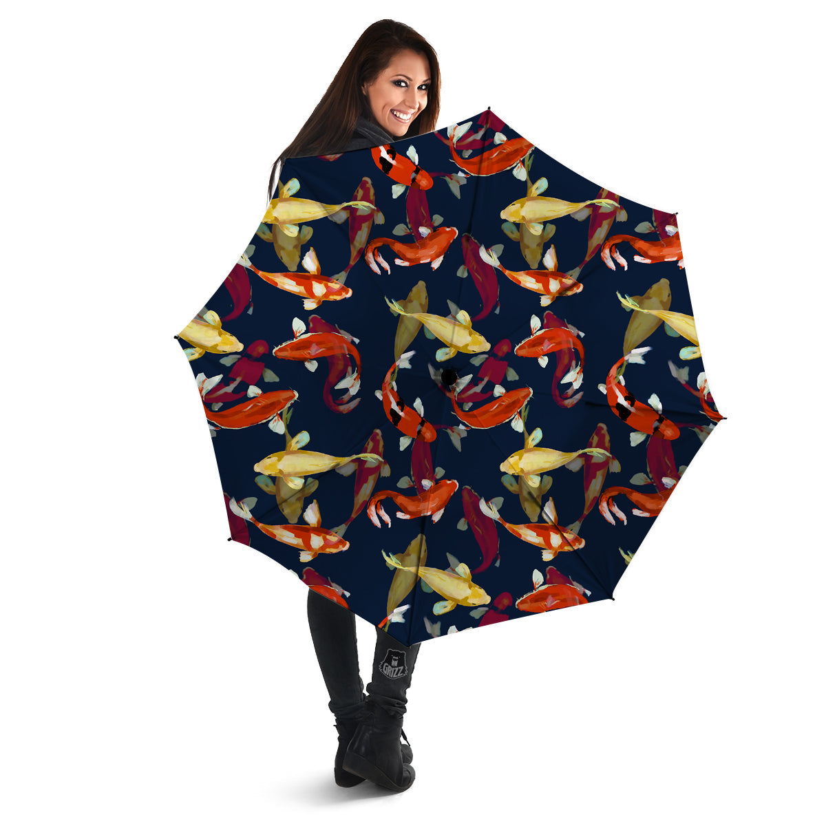 Carp Fish Koi Watercolor Print Pattern Umbrella-grizzshop