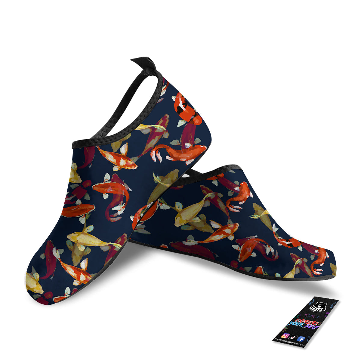 Carp Fish Koi Watercolor Print Pattern Water Shoes-grizzshop