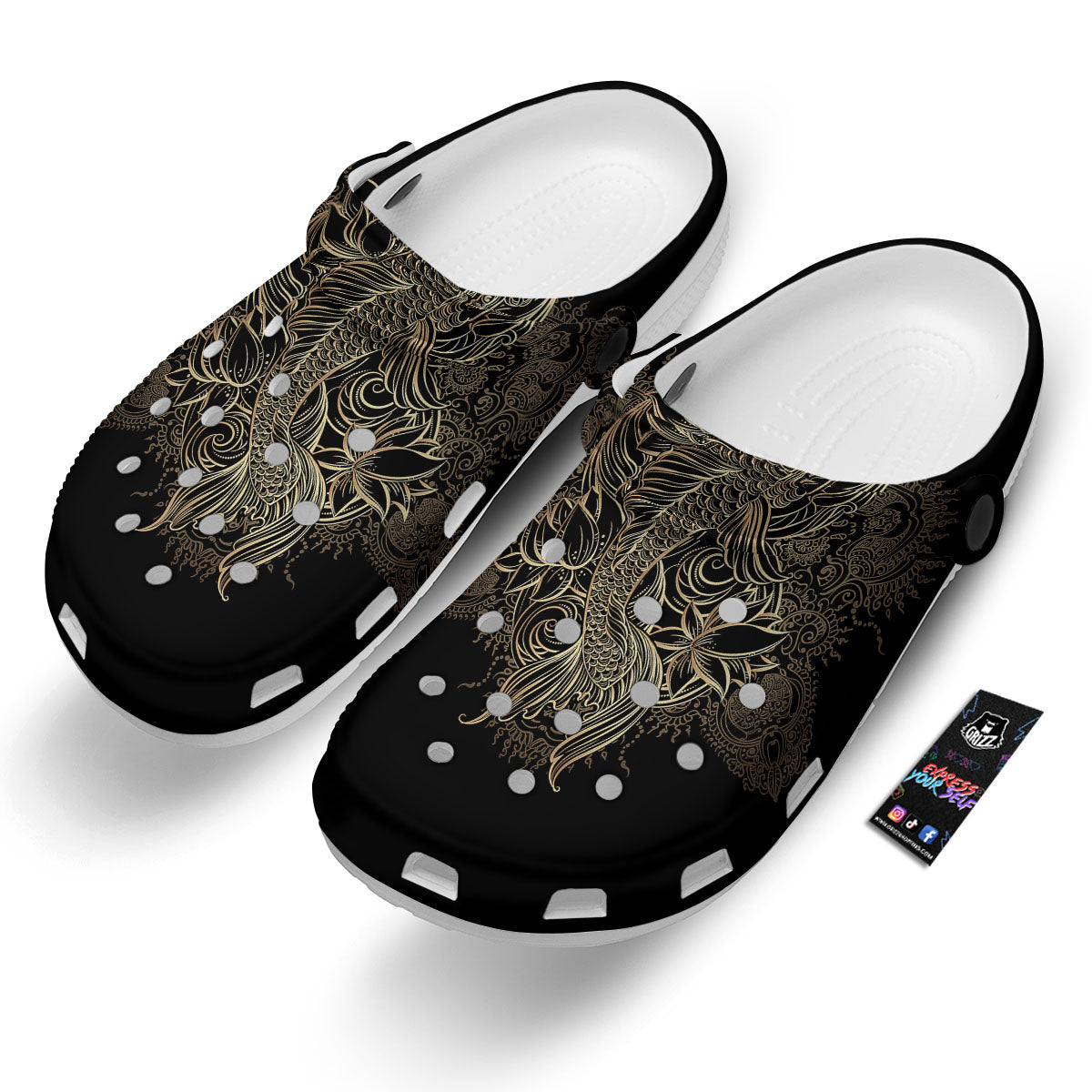 Carp Koi Fish Gold Print Clog-grizzshop