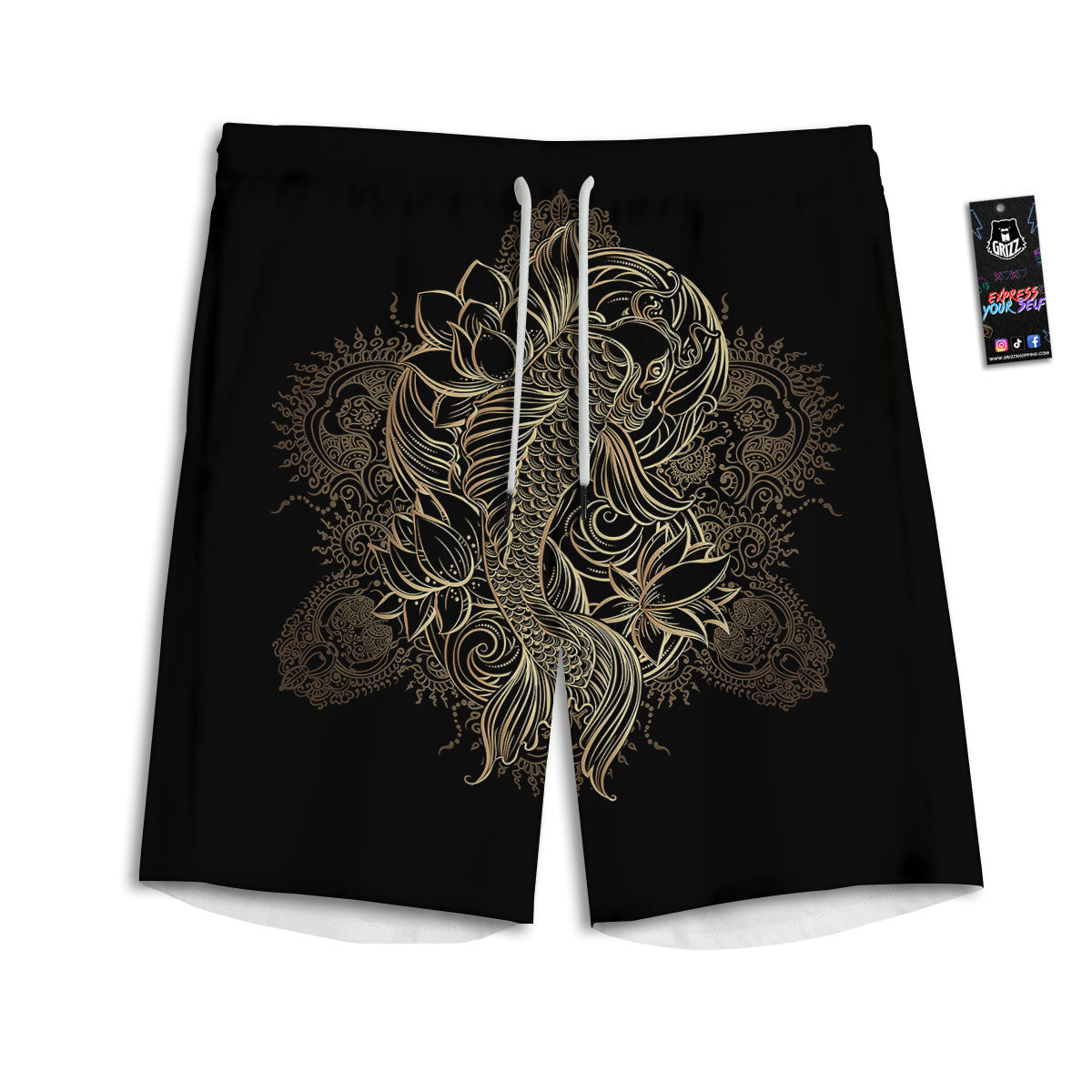 Camouflage Military Green Print Men's Athletic Shorts