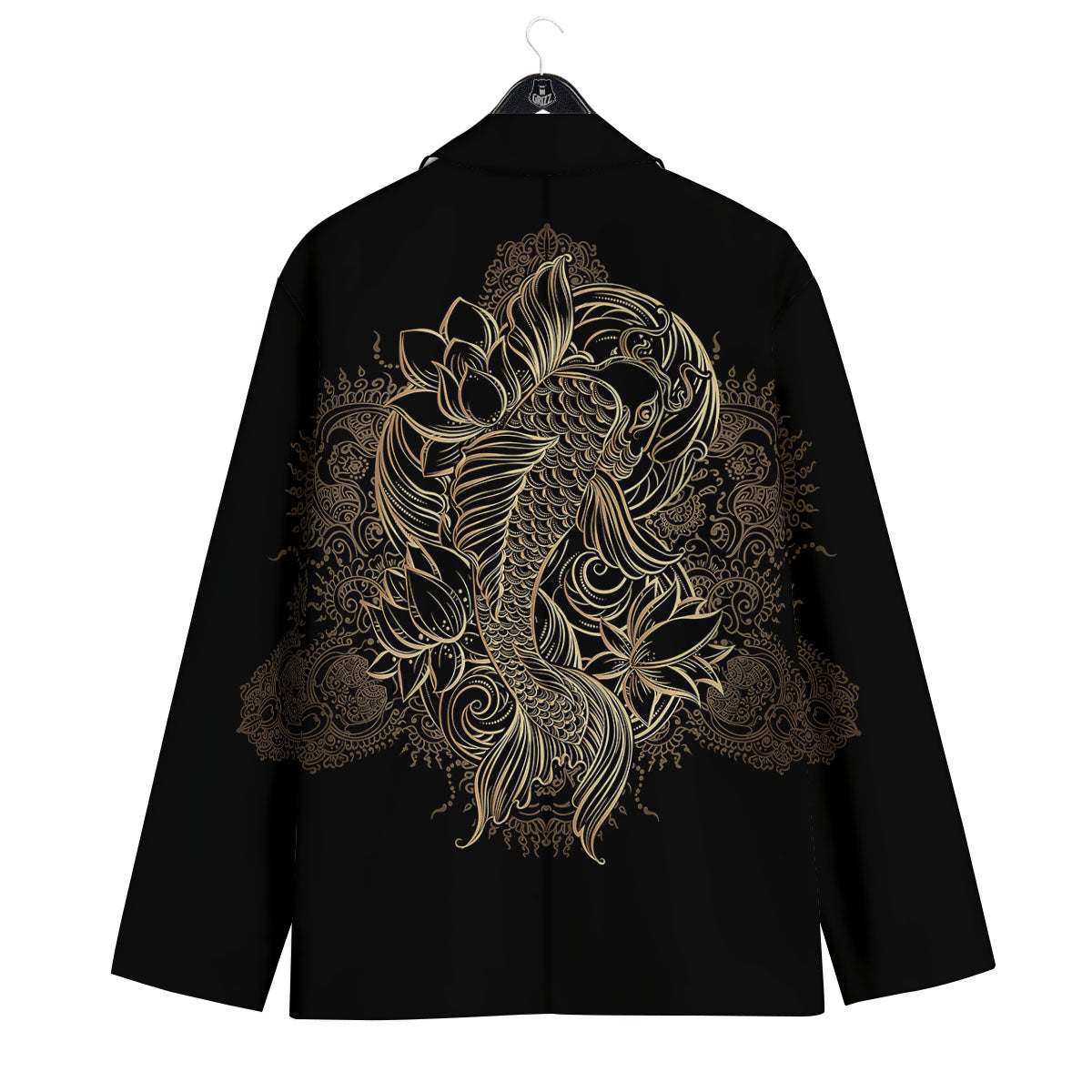 Carp Koi Fish Gold Print Men's Sport Coat-grizzshop