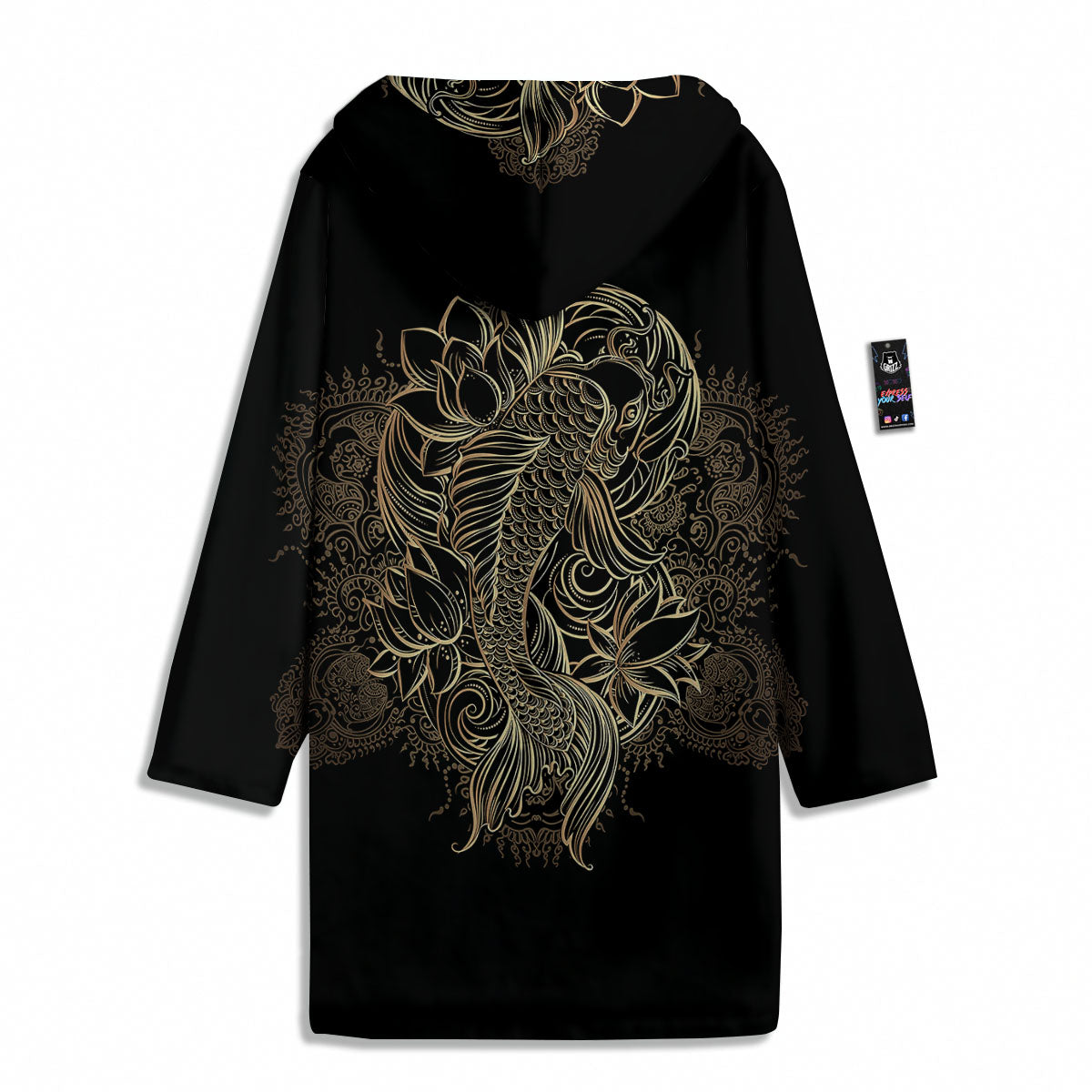 Carp Koi Fish Gold Print Men's Windbreaker Jacket-grizzshop