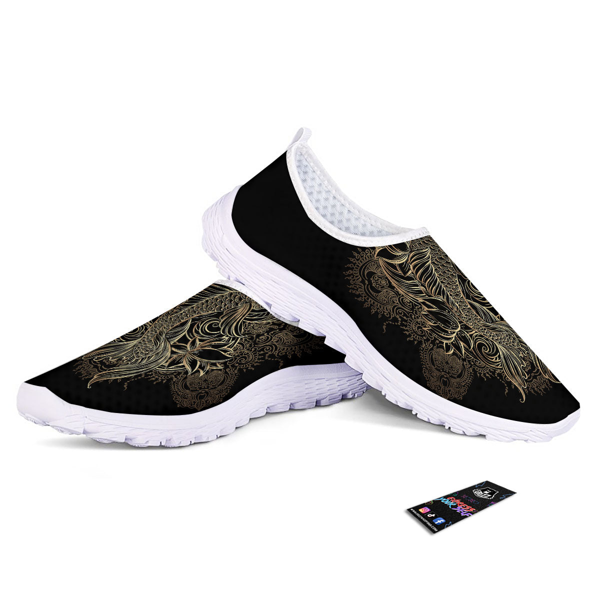 Carp Koi Fish Gold Print Nurse Shoes-grizzshop