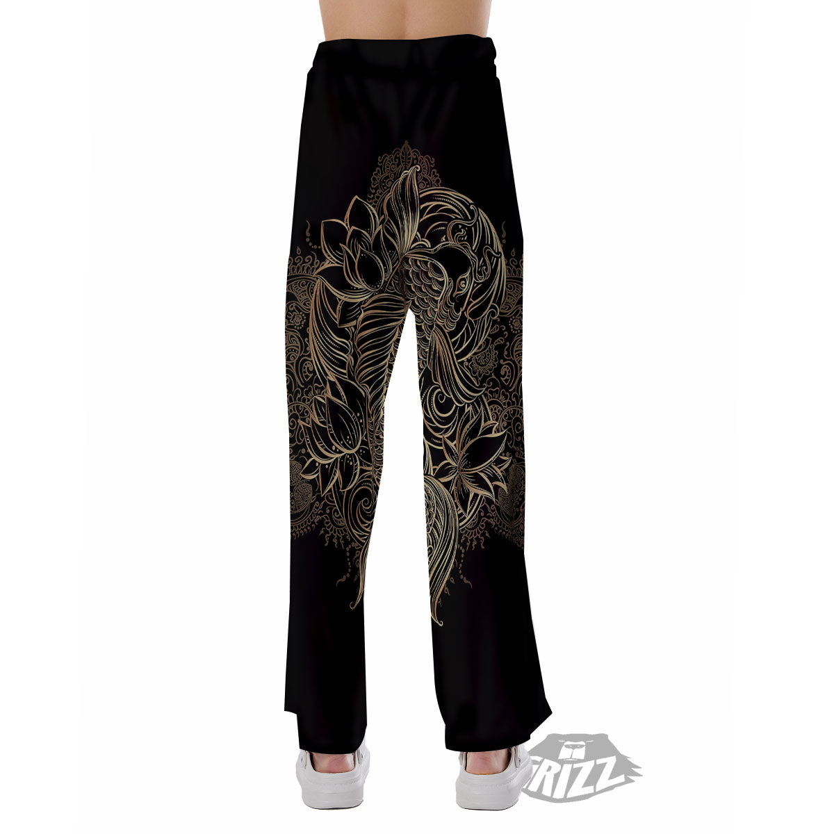 Carp Koi Fish Gold Print Pajama Pants-grizzshop