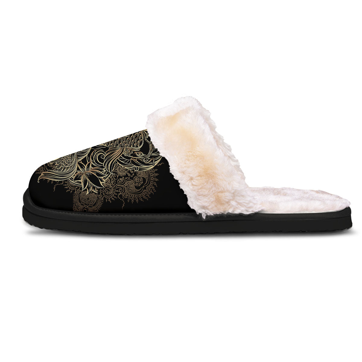 Carp Koi Fish Gold Print Slippers-grizzshop