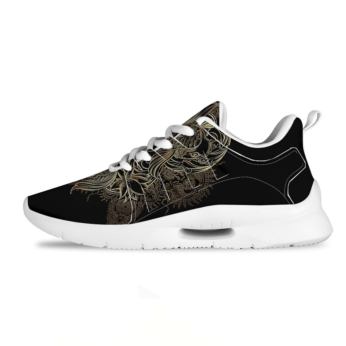 Carp Koi Fish Gold Print Tennis Shoes-grizzshop