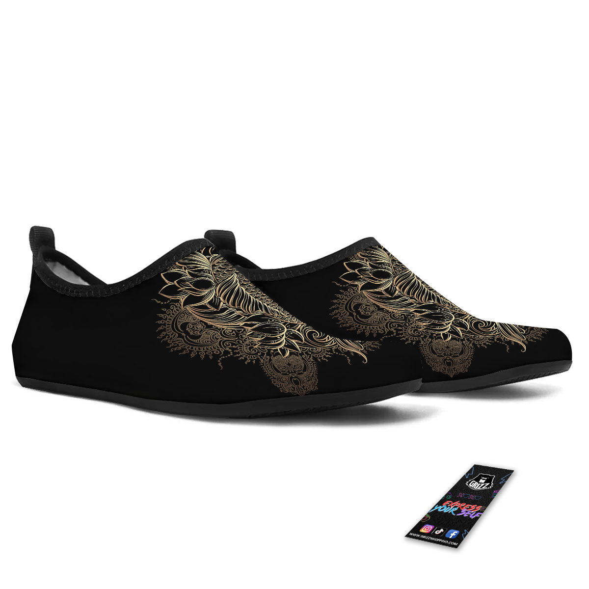 Carp Koi Fish Gold Print Water Shoes-grizzshop