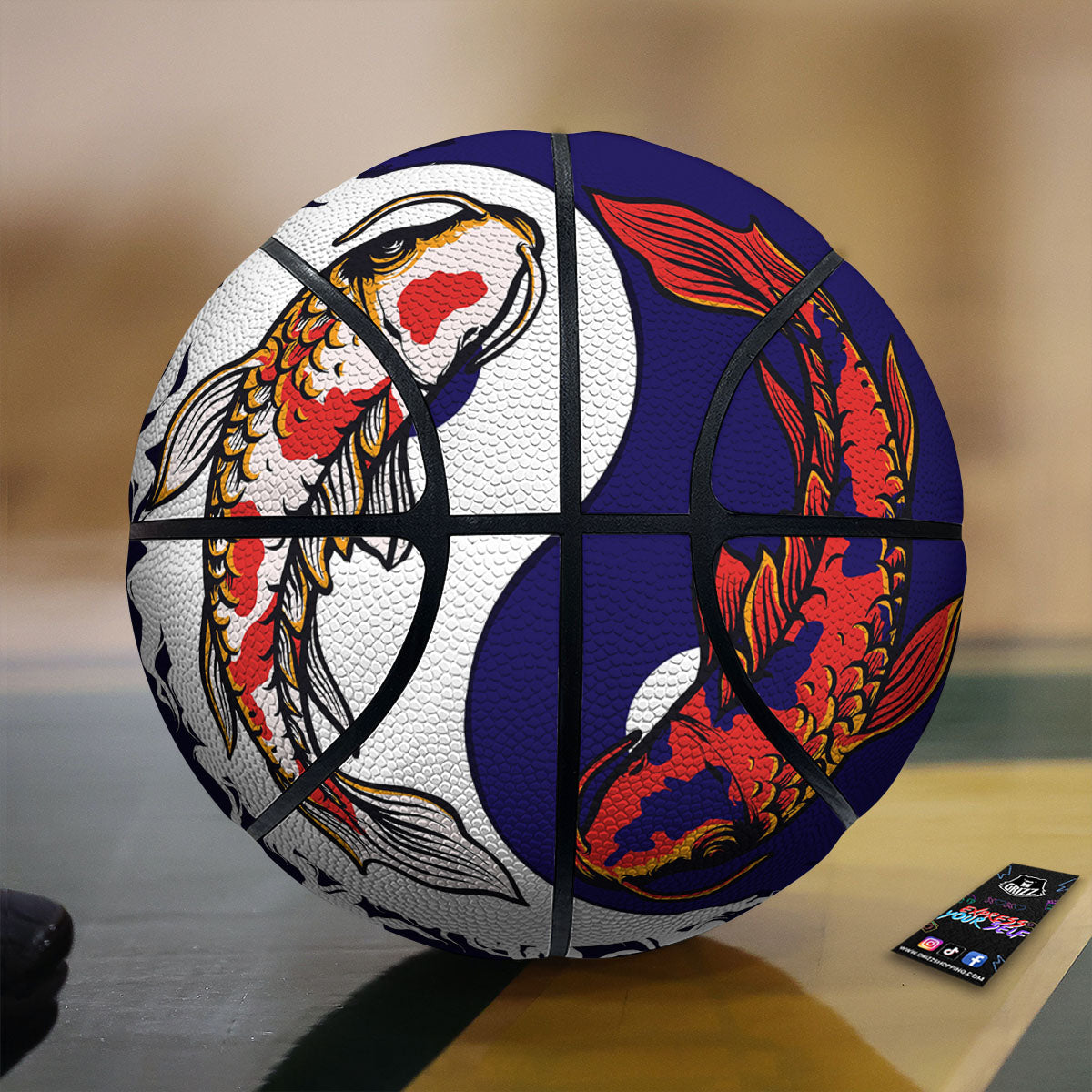 Carp Koi Fish Yin And Yang Print Basketball