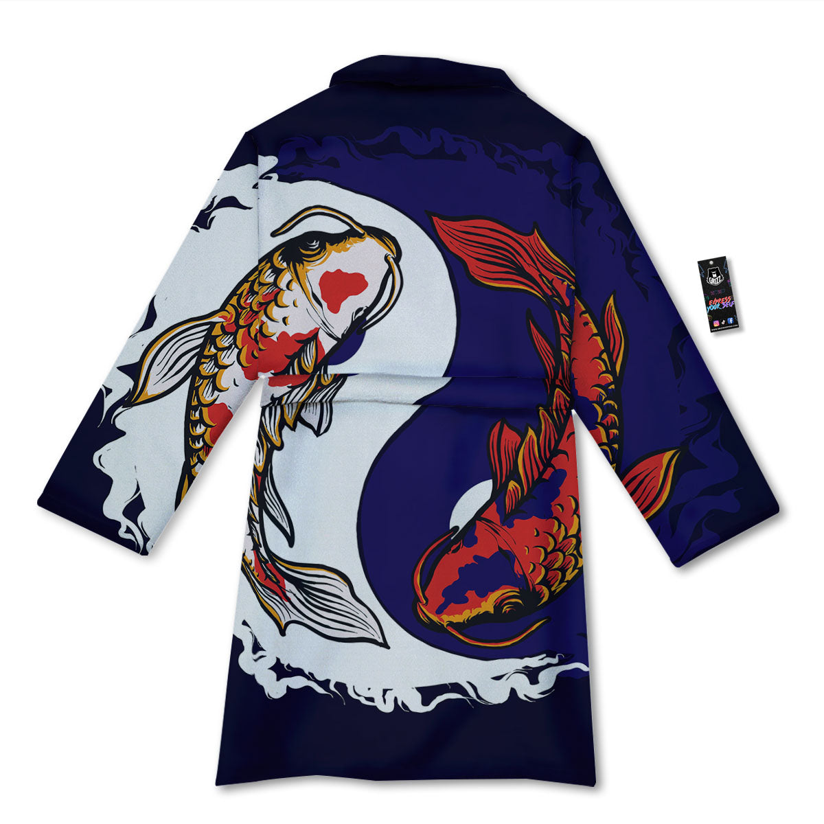 Carp Koi Fish Yin And Yang Print Bathrobe-grizzshop