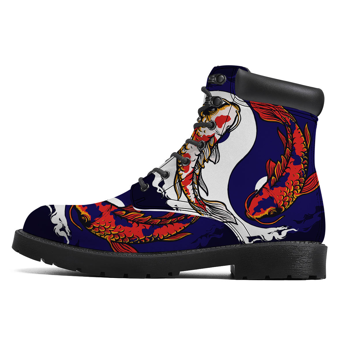 Carp Koi Fish Yin And Yang Print Boots-grizzshop