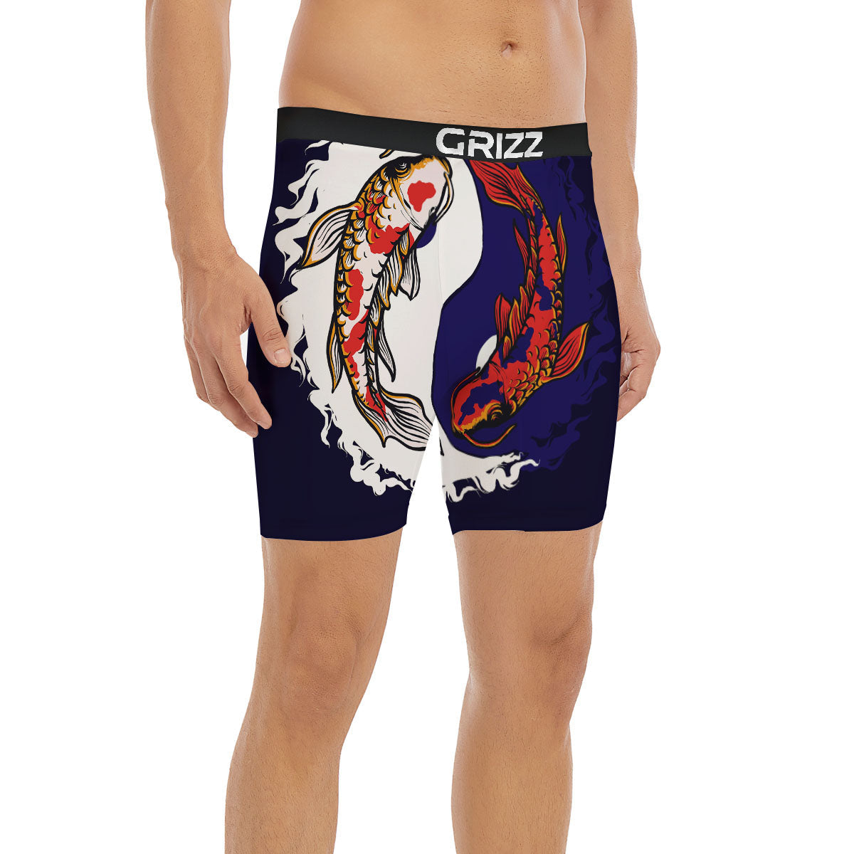 Carp Koi Fish Yin And Yang Print Boxer Briefs-grizzshop