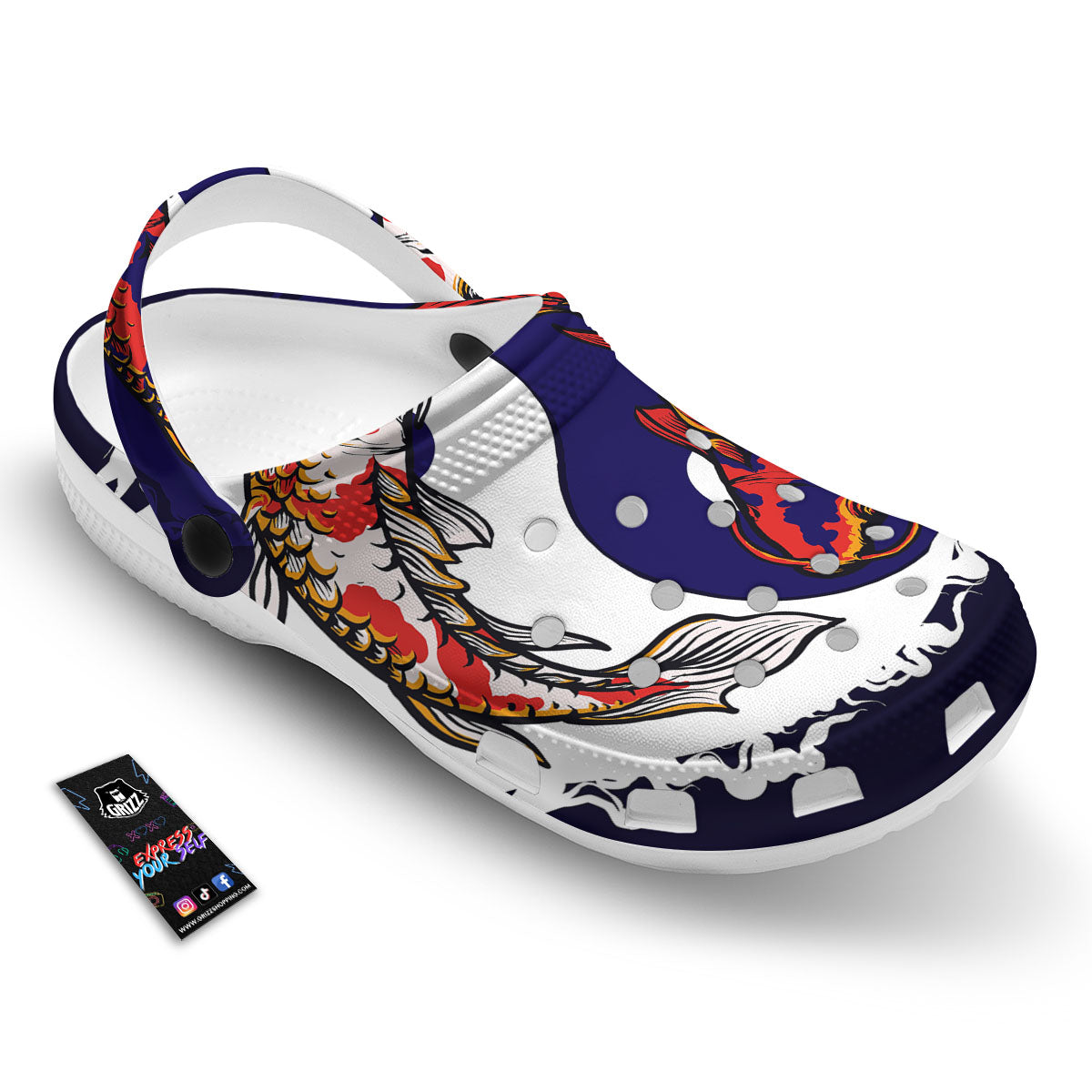 Carp Koi Fish Yin And Yang Print Clog-grizzshop