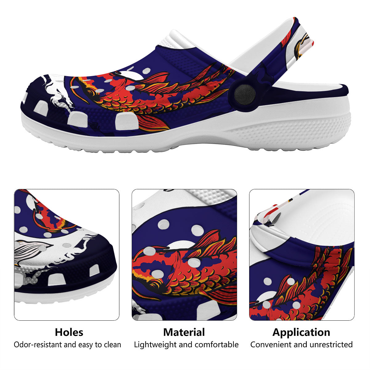 Carp Koi Fish Yin And Yang Print Clog-grizzshop