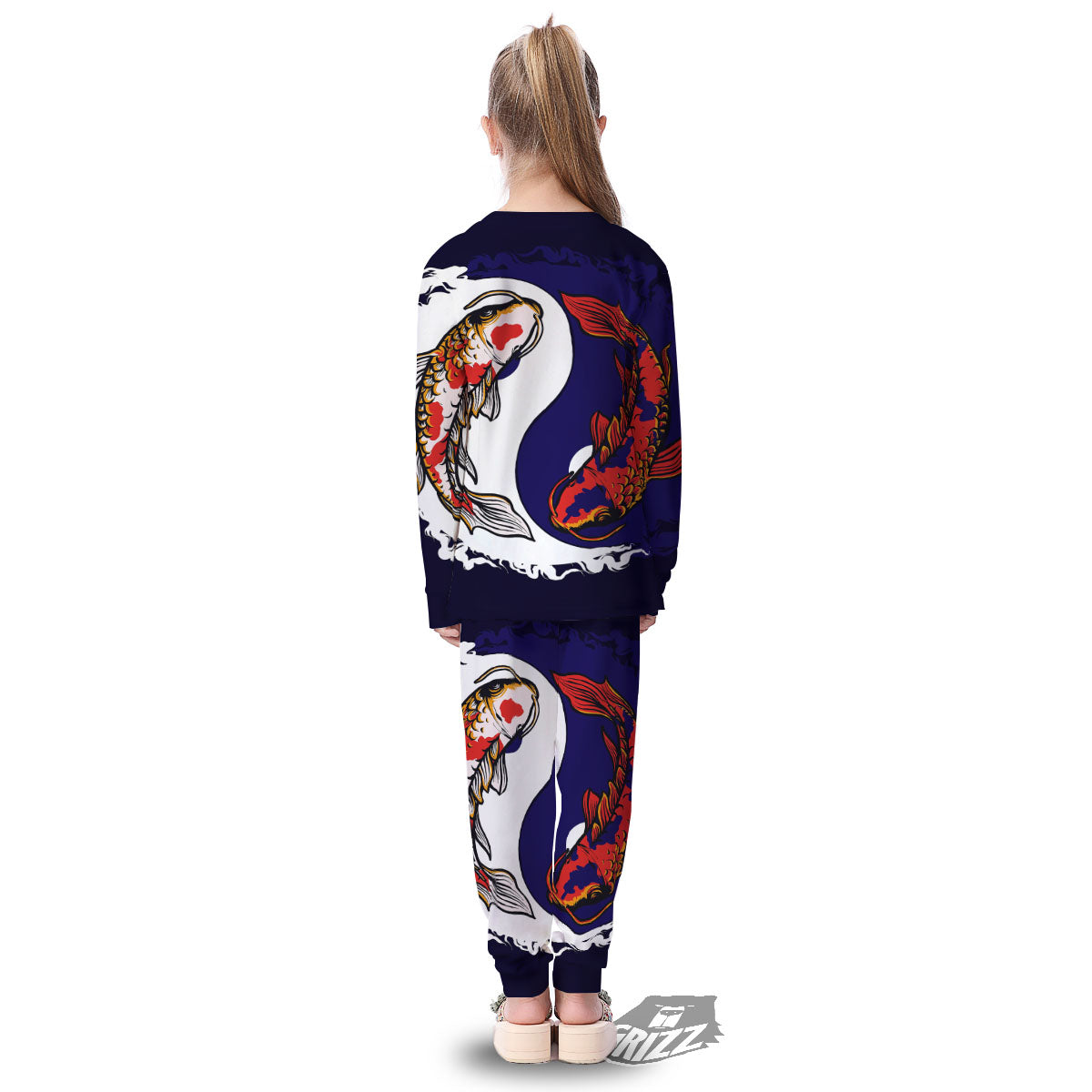 Carp Koi Fish Yin And Yang Print Kid's Pajamas-grizzshop