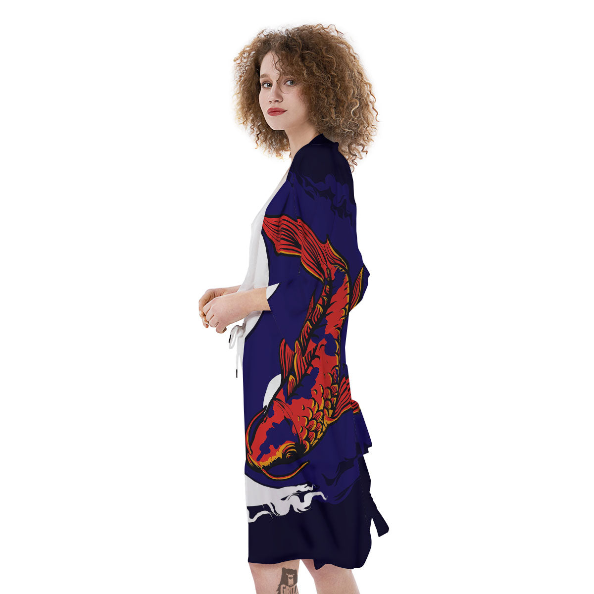 Carp Koi Fish Yin And Yang Print Kimono-grizzshop