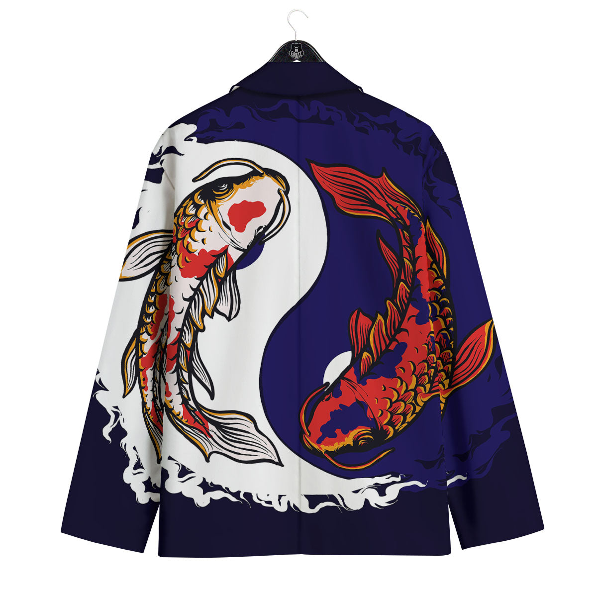 Carp Koi Fish Yin And Yang Print Men's Sport Coat-grizzshop