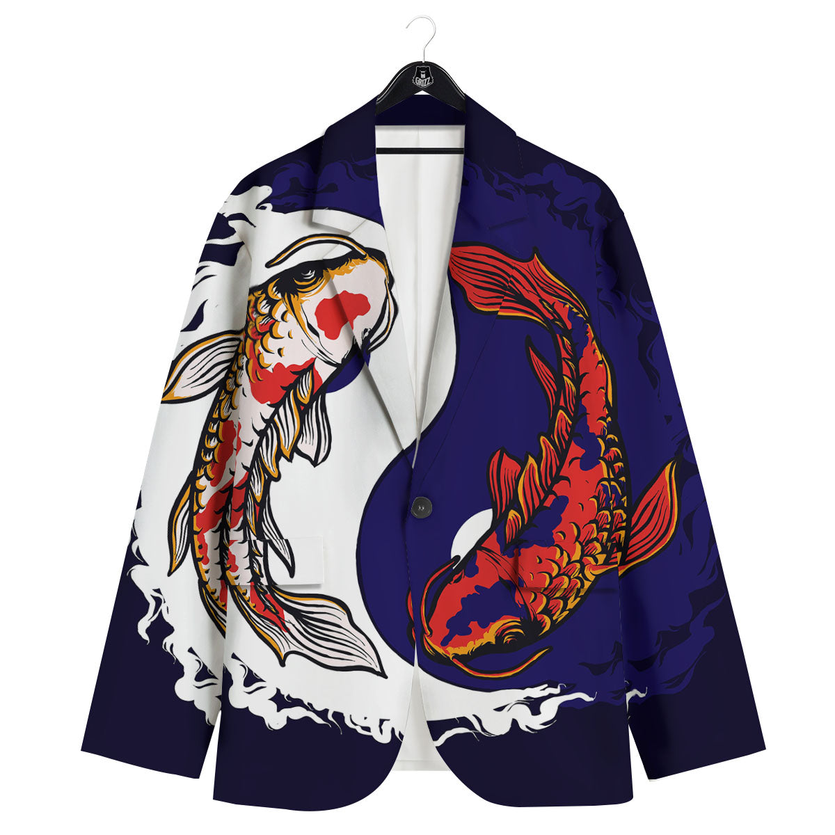 Carp Koi Fish Yin And Yang Print Men's Sport Coat-grizzshop