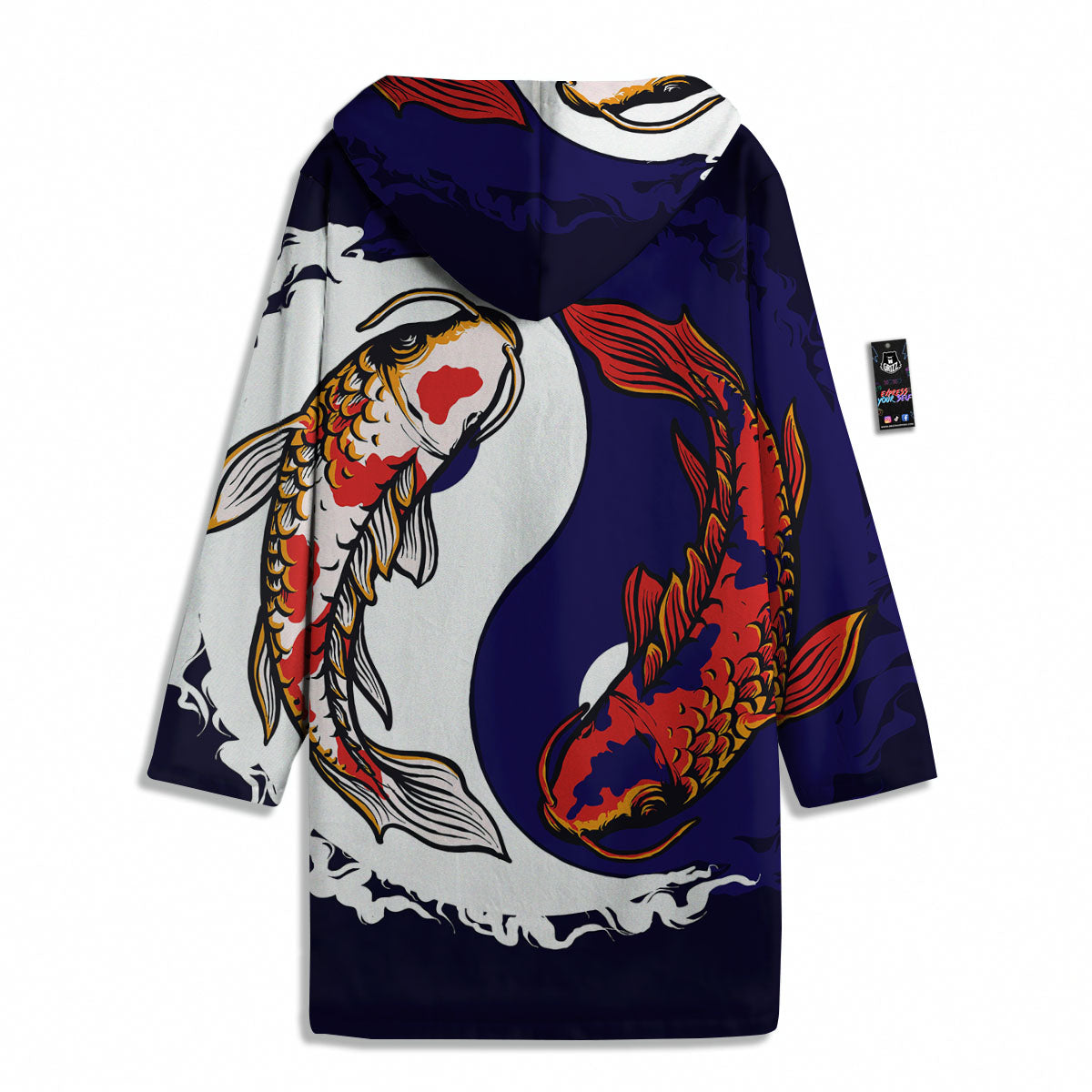 Carp Koi Fish Yin And Yang Print Men's Windbreaker Jacket-grizzshop
