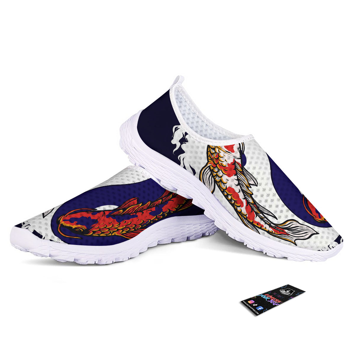 Carp Koi Fish Yin And Yang Print Nurse Shoes-grizzshop